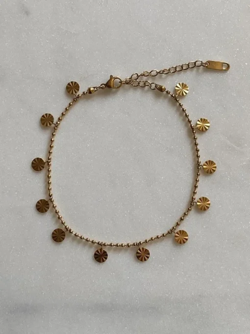 Tradera Ny ankelkedja fotlänk guld med länkar kedjor chain 18k guldplätering> Ankelkæder