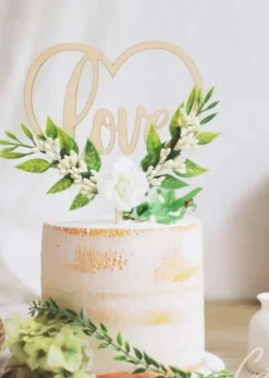Tradera Ny! Bröllopstårta cake Topper - Hjärta med | Bryllups-borddækning & Dekorationer