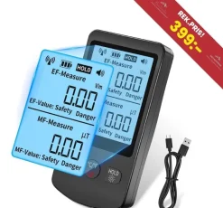 Tradera NY Digital EMF-mätare, 3-i-1 | LED | Temp/strålning mät | USB-C | Ord.pris 399kr| Elektroniske Instrumenter