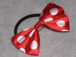 Tradera NY håraccessoar hår snodd hårtofs tofs röd vit prickig polka dot fin present JUL> Hårsmykker & Diademer