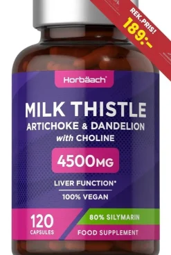 Tradera NY Milk Thistle Kronärtskocka 4500mg 129 st kapsar | Kvalitetsfabrikat!| Sundhedsprodukter