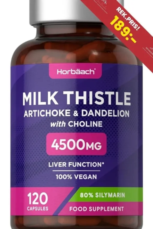 Tradera NY Milk Thistle Kronärtskocka 4500mg 129 st kapsar | Kvalitetsfabrikat!| Sundhedsprodukter