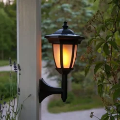 Tradera Ny Svart Flammande Lampa Solcell Solcellslampa Solcellsdekoration Solcellslykta| Lamper