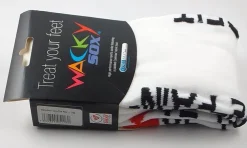 Tradera *NYA 1 PAR Wacky sox Large 41-45 Komfortabla Snygga Vita svarta röda OBS PRISET> Floorball