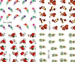 Tradera NYTT! 4 ARK Nageldekorationer / 3D Water Transfer Nail Art Stickers 1265-1268> Manicure, Hånd- & Fodpleje