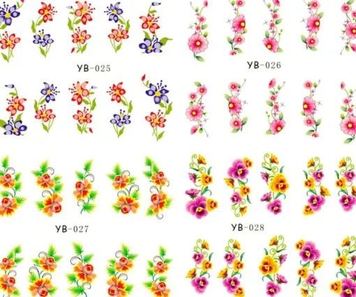 Tradera NYTT! 4 ARK Nageldekorationer / 3D Water Transfer Nail Art Stickers 025-028> Manicure, Hånd- & Fodpleje