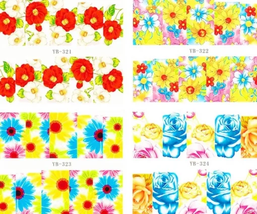 Tradera NYTT! 4 ARK Nageldekorationer / 3D Water Transfer Nail Art Stickers 321-324> Manicure, Hånd- & Fodpleje