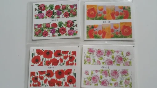 Tradera NYTT! 4 ARK Nageldekorationer / 3D Water Transfer Nail Art Stickers 09-12> Manicure, Hånd- & Fodpleje