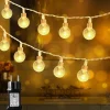 Tradera NYTT LED-ljusslingor• 12 m Varmvit• 60 LED-kristallkulor• IP65 Vattentät•8 lägen| Havedekorationer