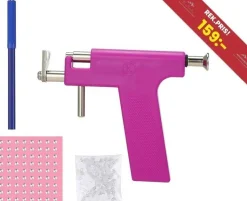 Tradera NYTT Öronpiercingpistolset, säkerhet-öra-näsa-navel med 98 stycken örhängen> Piercinger