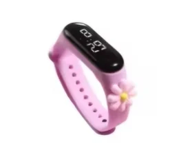 Tradera Oanvänd lila digital klocka/armbandsur till barn med rem i silikon> Børnure