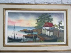 Tradera Oljemålning på duk av Hartvig Jarlhov| Malerier