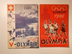 Tradera OLYMPIA 1948 ST. MORITZ/LONDON häftade böcker Olympiska spelen Gunvald Håkanson> Olympia