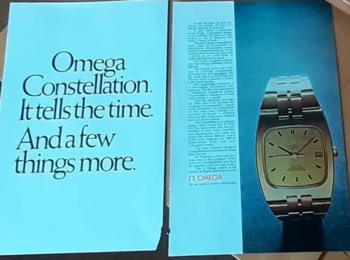 Tradera Omega Constellatiom dubbelsidig USA tidnings annons från 1979> Andet Urrelateret