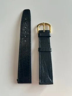 Tradera Original OMEGA klockarmband i svart skinn. Nytt och oanvänt!> Tilbehør & Reservedele