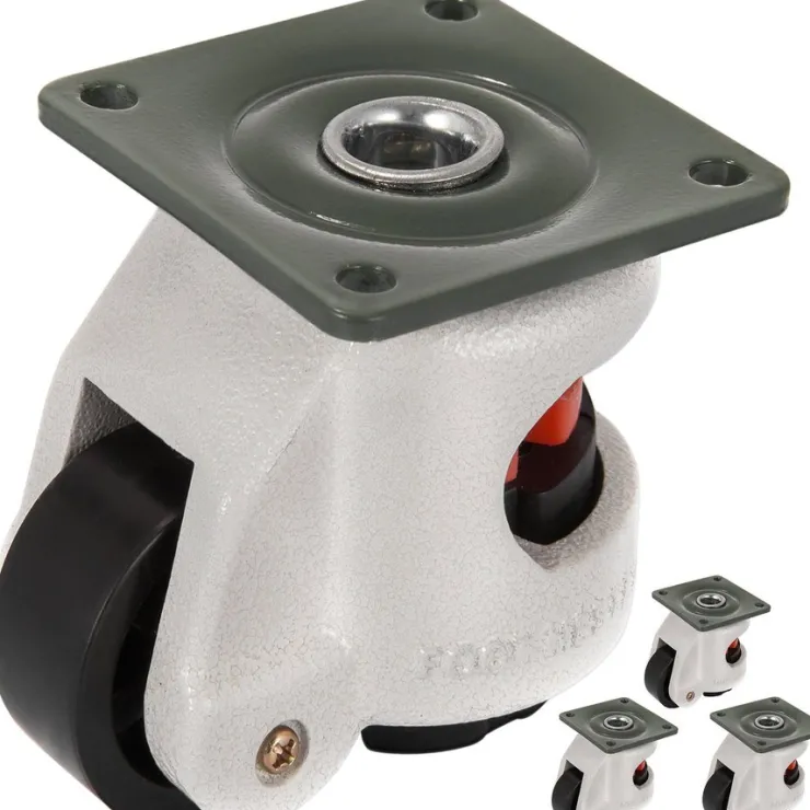 Outlet 4-pack Justerbara Hjul – 110 lbs per hjul med Nylonhjul och Nivåjustering Andre Byggevarer