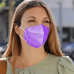 Discount 3-PACK Lila Munskydd KN95 / FFP2 Allergivänlig Tyg Mask i 5-Lager Hög Kvalitet Andet Tilbehør
