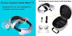 Tradera Paket Oculus Quest2 Head Wear Strap T2 och VR Soft bag extra stor> Leg & Spil