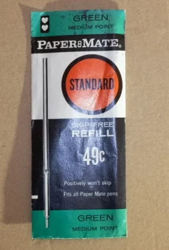 Tradera Papermate skip-free refill green medium point - standard - oöppnad vintage> Kuglepenne & Tilbehør