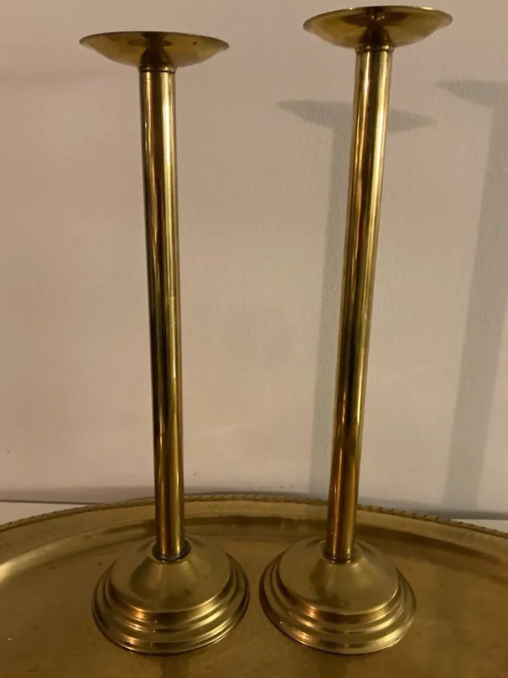 Flash Sale Paret höga mässingsljusstakar Per Edving Eskilstuna Tin & Messing