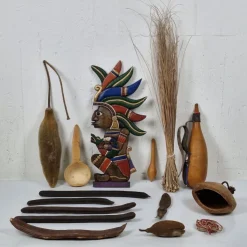 Flash Sale Parti afrikanska föremål - Väggprydnad - Slev - Torkad baobab - Vattenbehållare Øvrige Antikviteter & Design