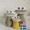 Tradera PDF mönster virkad groda, figurer, amigurumi, dekoration crochet pattern frog| Dekorationer