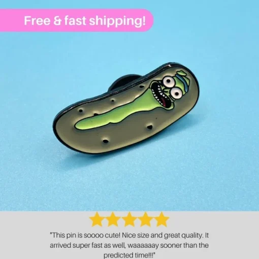 Fashion PICKLE RICK Enamel Pin | Rick & Morty | Cartoon Badge Brooche | Hard Enamel Pin Stofmærker & Pins