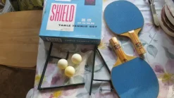 Tradera Pingis set - Shield bordtennisracket 60 tals samlarsak> Bordtennis