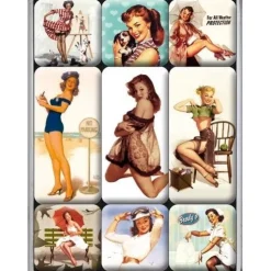 Tradera pinup Pinuppa - Magneter 9 st. små trevliga> Magneter