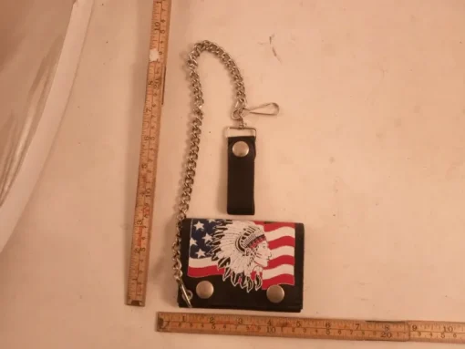 New plånbok indian med amerikanska flaggan plå 025 Tegnebøger