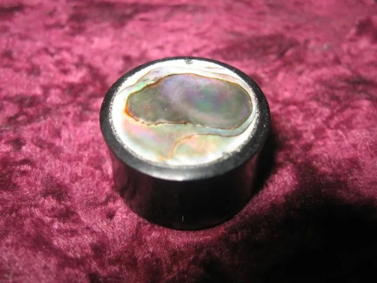 Tradera PLUGG TÖJNING PIERCING SVART PÄRLEMOR 22 MM (ORGANISK)> Piercinger