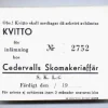Tradera POLLETT / KVITTO. Cedervalls Skomakeriaffär> Øvrige Samleobjekter