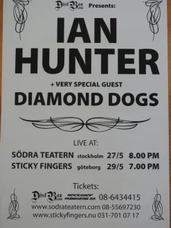 Tradera Poster Ian Hunter Södra Teatern i toppskick| Musikplakater