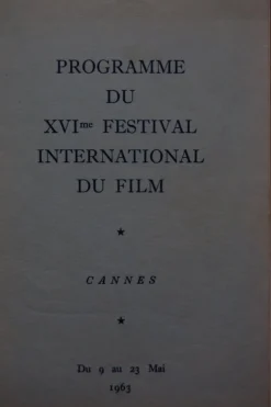 Tradera Program från sextonde filmfestivalen i Cannes| Filmmemorabilia