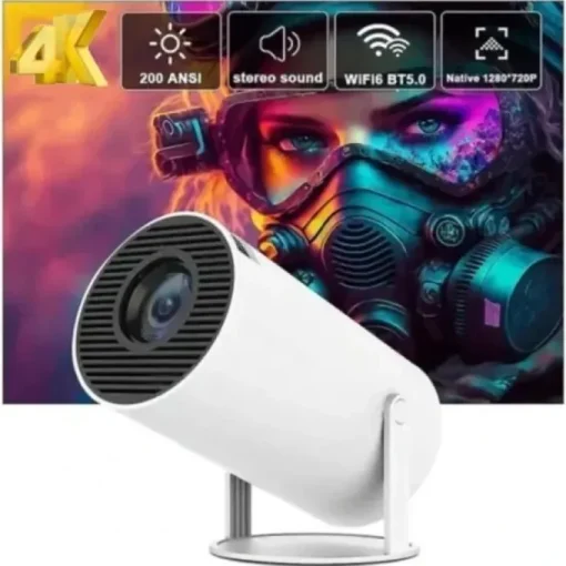 Tradera Projektor 4k Android 11 Dual Wifi6 200 Bt5.0 1080p 1280*720p Vit| Projektorer