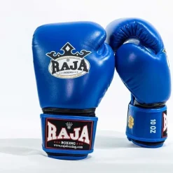 Tradera RAJA: Boxningshandskar Blå i äkta skinn - 10oz> Boksning