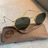 Outlet Ray-Ban Round Metal Gold Solbriller