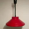 Hot Röd lackad vintage ”GEMI” taklampa med spiral sladd, vintage, retro Antikviteter
