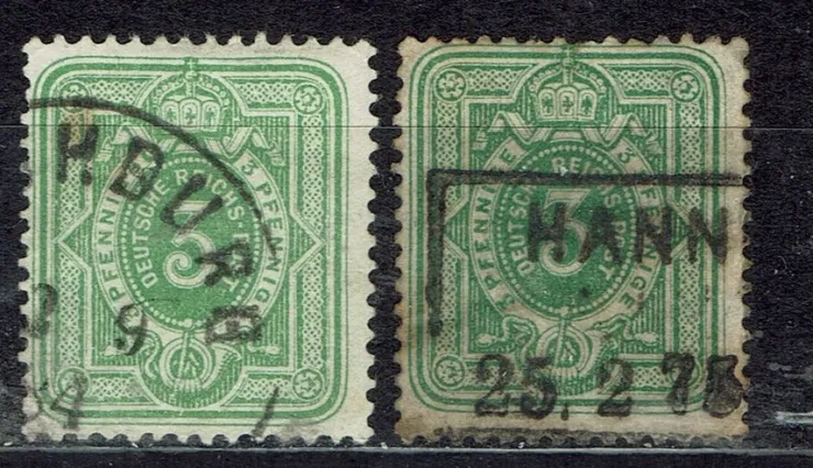 Tradera REICH--Mi 31 a+b. 5 Pfennige. Bägge nyanserna.| Europa