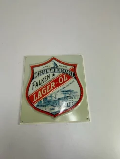 Tradera Reklamskylt ” Falken Lager-Öl ”> Skilte