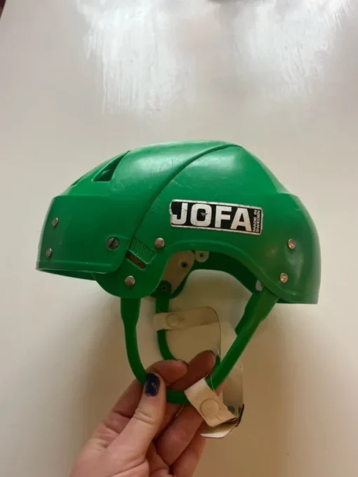Tradera Retro ~ Grön skridskohjälm ~ JOFA ~ VM ~ Malung, Sweden.> Hockey & Skøjter
