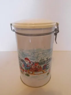 Tradera RETRO 1 st superfin äldre plåtburk kaffeburk burk JUL TOMTE| Kaffe & Te