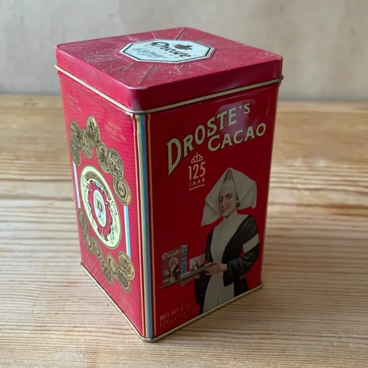Tradera Retro Droste cacao plåtburk> Metalemballage