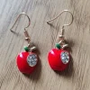 Tradera örhängen äpplen röda strass> Øreringe