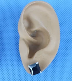 Tradera Örhängen Studs Stift Kristall Svart Bling Äkta Silver. 10 mm.> Øreringe