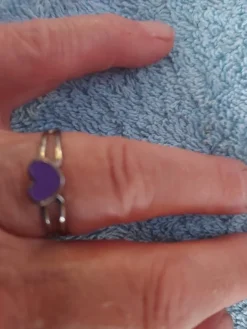 Tradera Ring Hjärta Metall Ställbar Omkrets ca 5,8 cm> Ringe