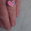 Tradera Ring i Metall Rosa Hjärta med Blå > Ringe
