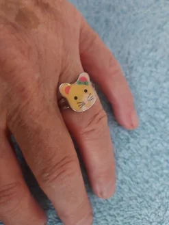 Tradera Ring Katt Ställbar Metall Minsta Omkrets ca 5,8 cm> Ringe