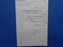 Tradera Räkning Erik Sjöqvist möbelaffär Växjö 1950> Fragtsedler & Fakturaer