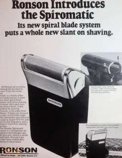Tradera RONSON - SPIROMATIC ELECTRIC RAZOR, REKLAM TIDNINGSANNONS 1977| Barbering